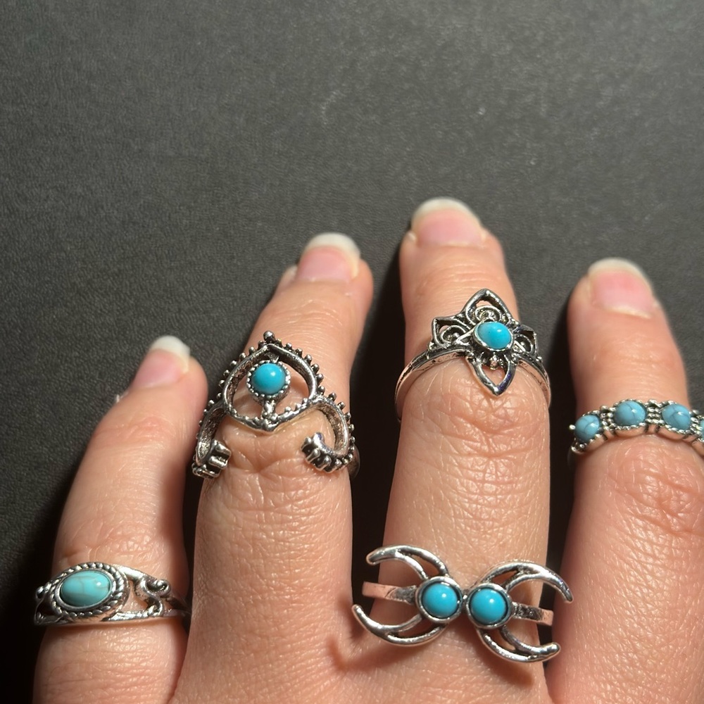 Turquoise ring set - Picture 4 of 4